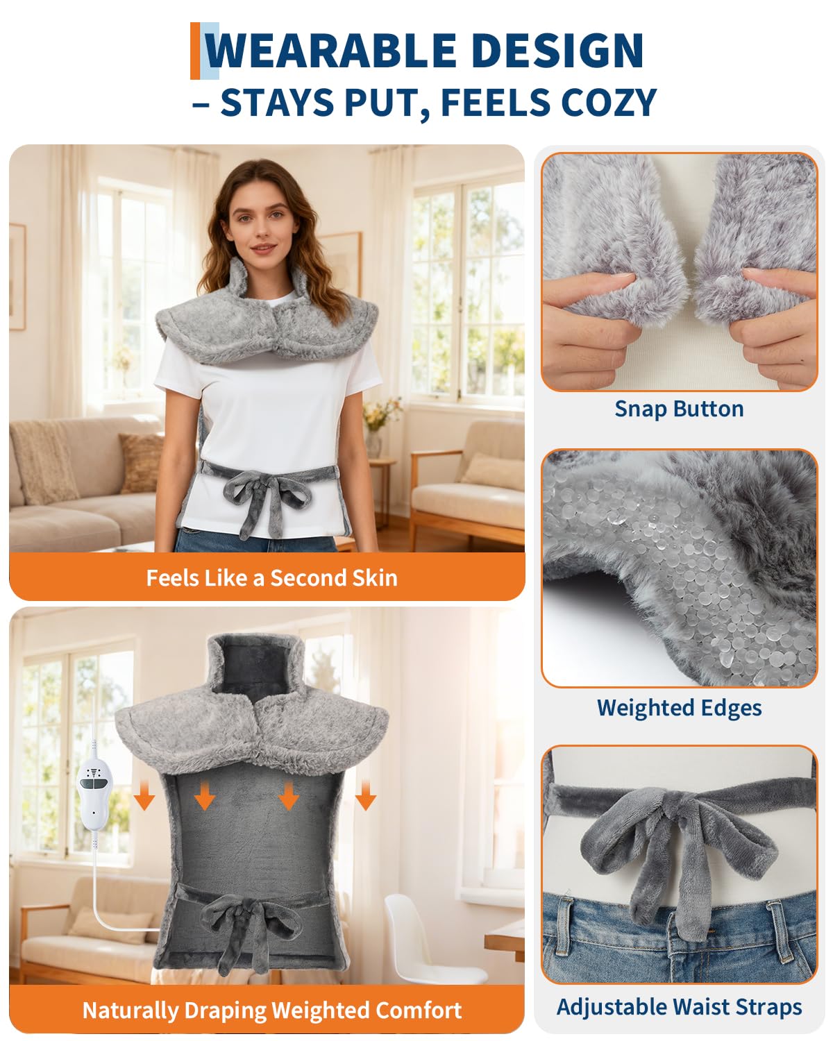 GarveeHome pad demonstrating two heat levels for customizable warmth