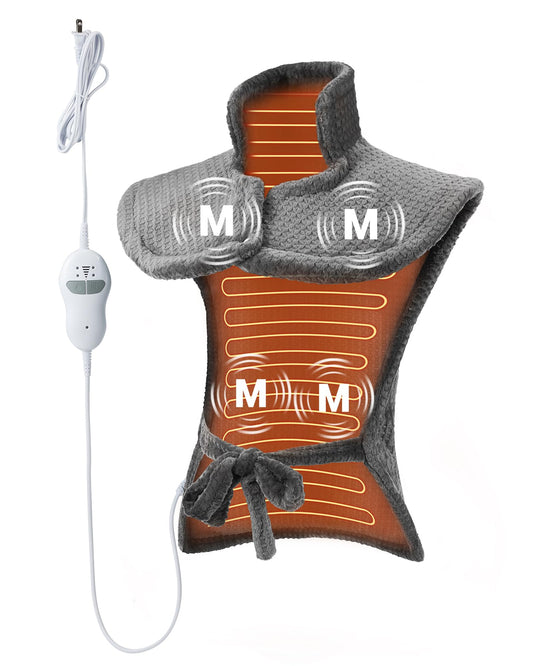GarveeHome massaging heating pad full coverage XXL size for neck shoulders back relief