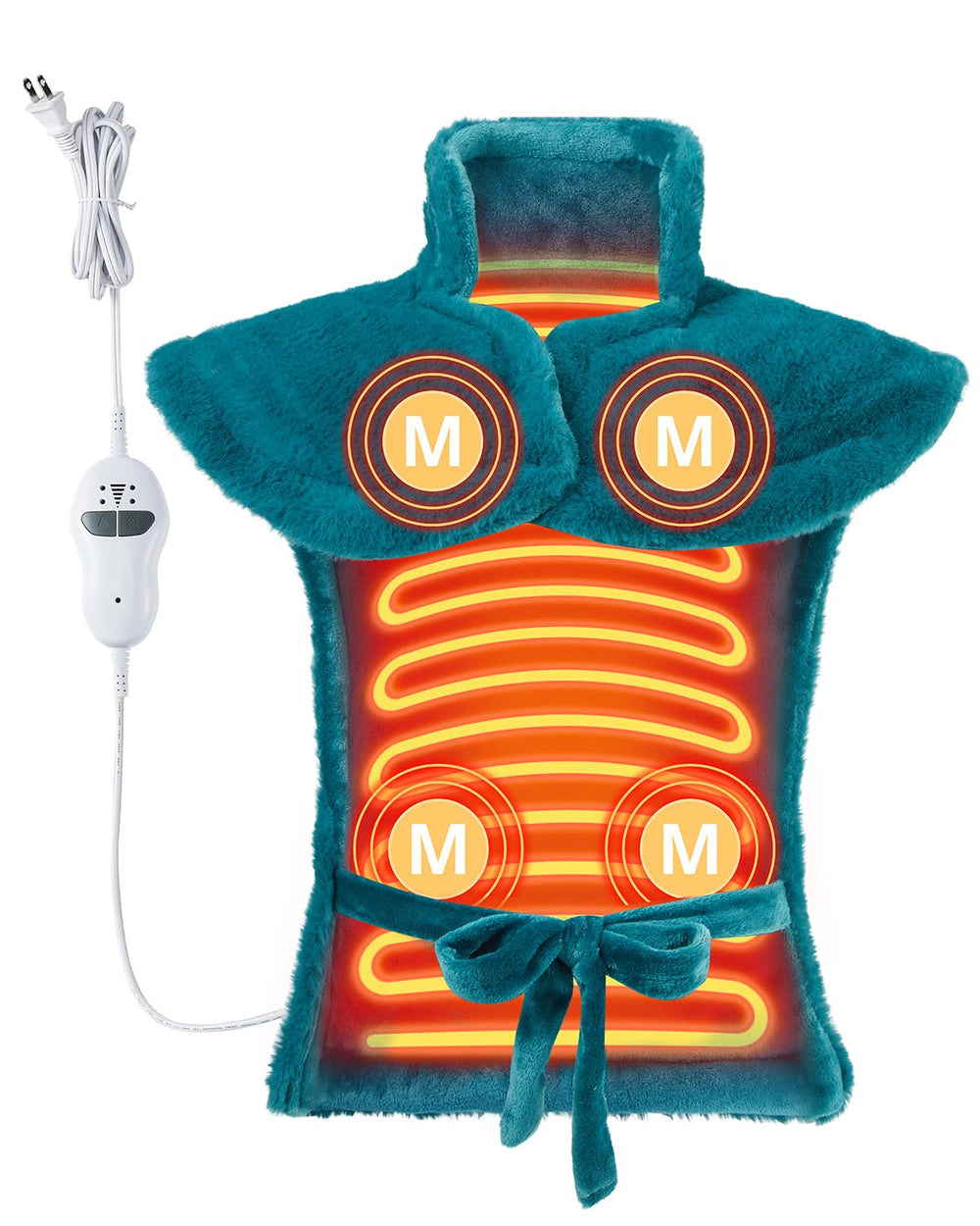 GarveeHome massaging heating pad neck-shoulders-back coverage delivers targeted warmth and relief.