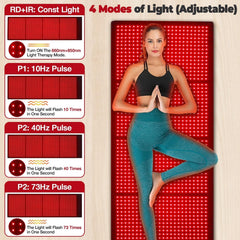 GarveeHome red light therapy mat dual-wavelength coverage with 660 and 850nm chips