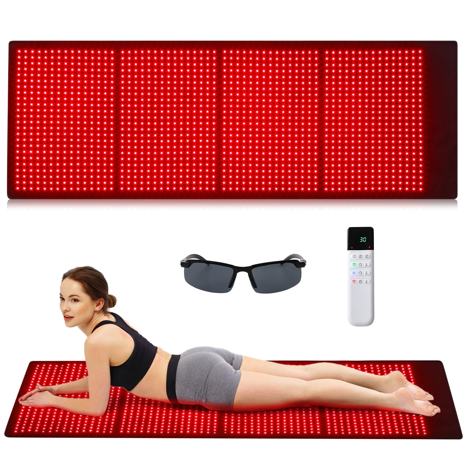 GarveeHome red light therapy mat front view for at-home wellness