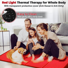 GarveeHome red light therapy mat remote control for easy timed sessions