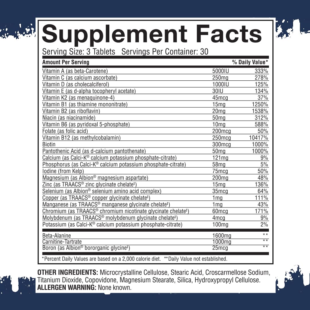 Gaspari Anavite tablets close-up highlighting amino acid blend for recovery and energy