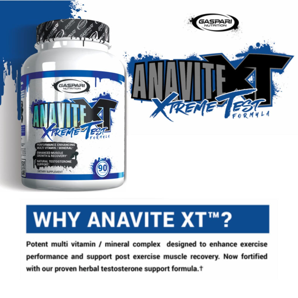 Gaspari Anavite XT daily-use packaging reflecting science-based nutrition for active men