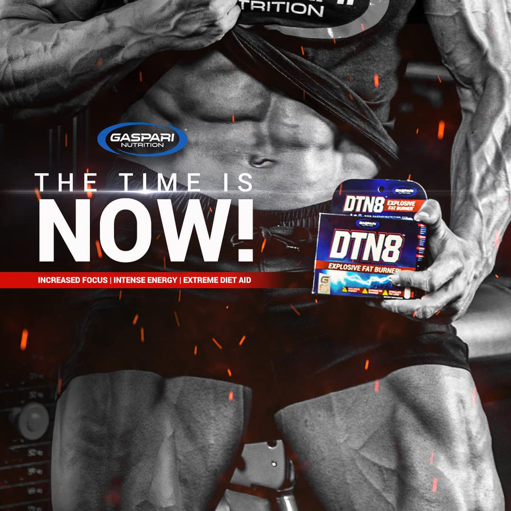 Gaspari DTN8 guarana seed extract capsules showcase fast acting focus.
