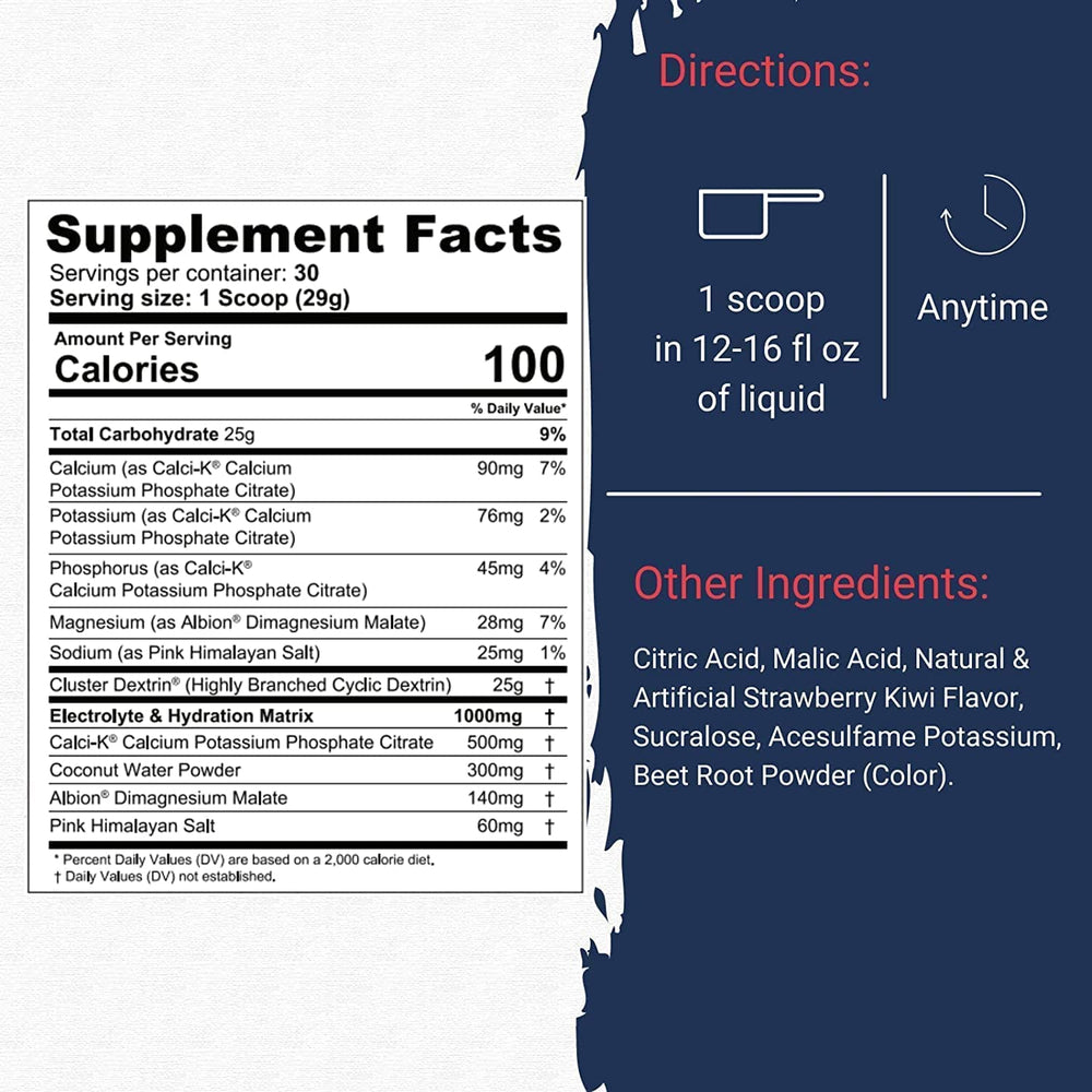 Glycofuse scoop beside tub highlighting 25 g carbohydrate cluster dextrins.