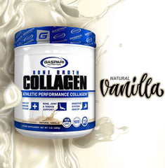 Gaspari Nutrition Bone Broth Collagen pouring powder into liquid demonstrates easy use.