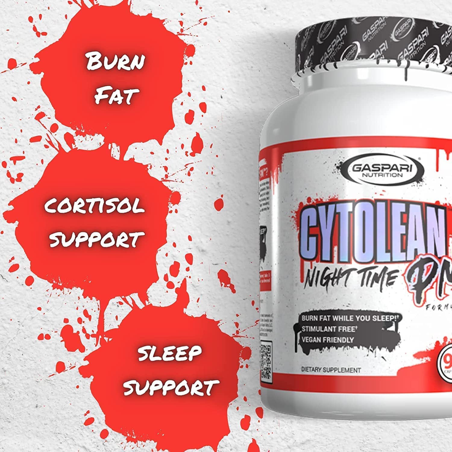 Gaspari Nutrition Cytolean PM packaging on shelf highlights product design.