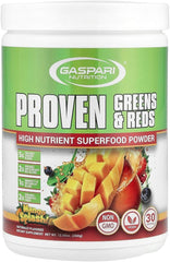 Gaspari Nutrition Greens and Reds bottle pour showing immune-supporting superfood blend.