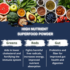 Vibrant color blend reflects red and green phytochemicals in scoops