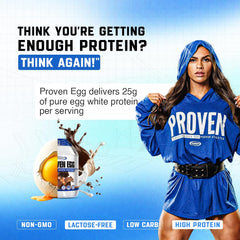 Gaspari Nutrition Proven Egg serving glass with a creamy, mix-ready shake