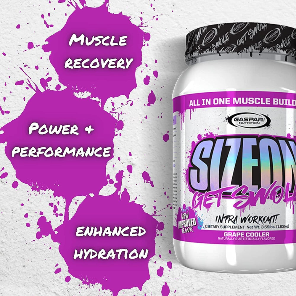 Gaspari SizeOn tub close-up label featuring LOLA salt