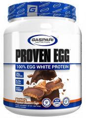 Gaspari Proven Egg protein powder tub showcasing egg white content for clean, versatile nutrition.