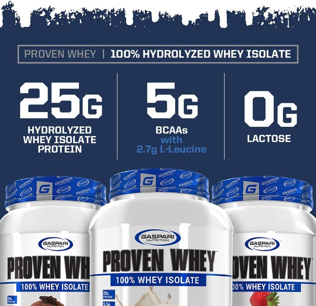 Gaspari Proven Whey lactose-free badge indicating easy digestion