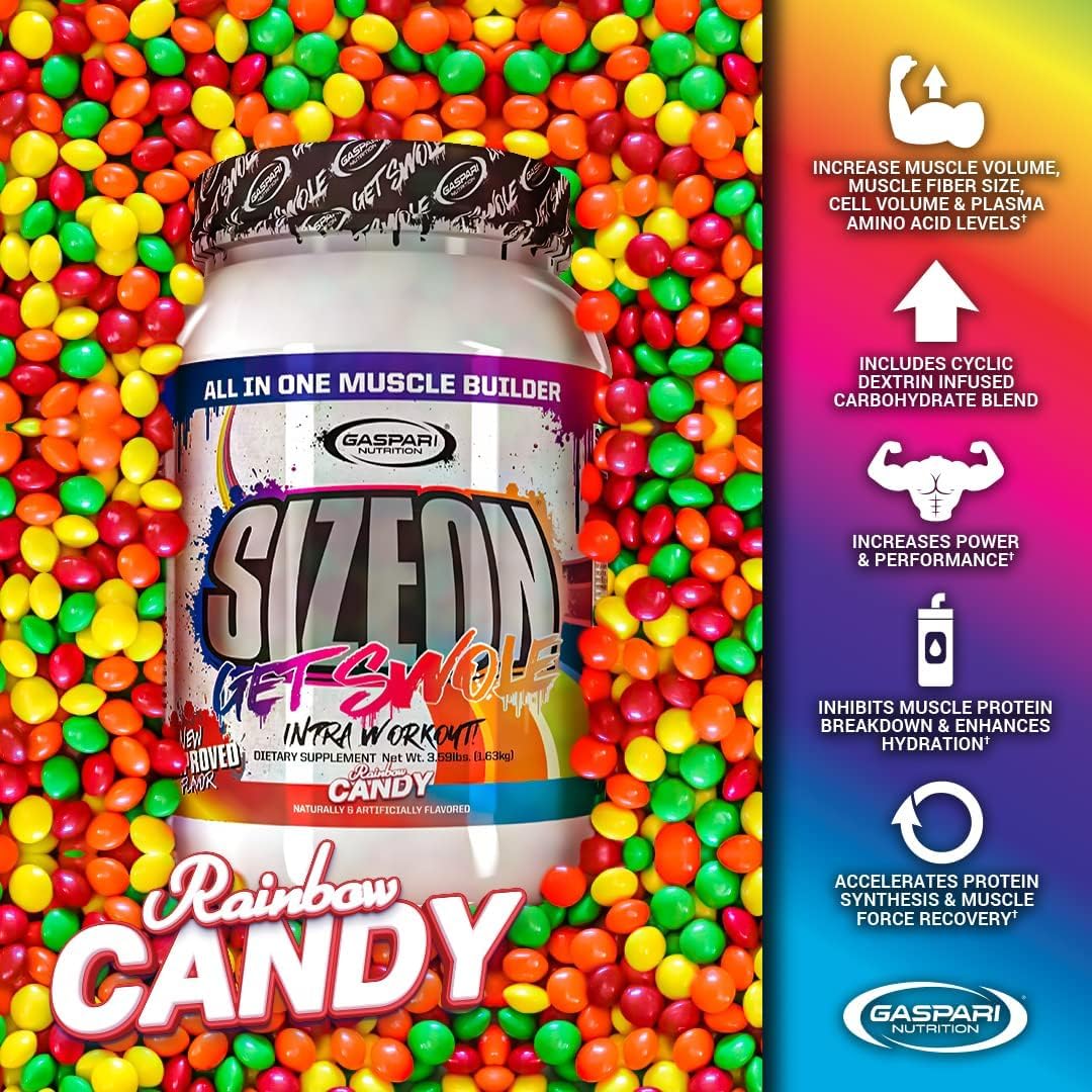 Gaspari SizeOn label close-up emphasizing premium ingredients for performance.