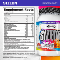 Gaspari SizeOn Rainbow Candy scoop shown for fast intra-workout amino and creatine support.