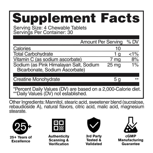 GAT SPORT Creatine Chews grape cotton candy packaging for tasty daily support.