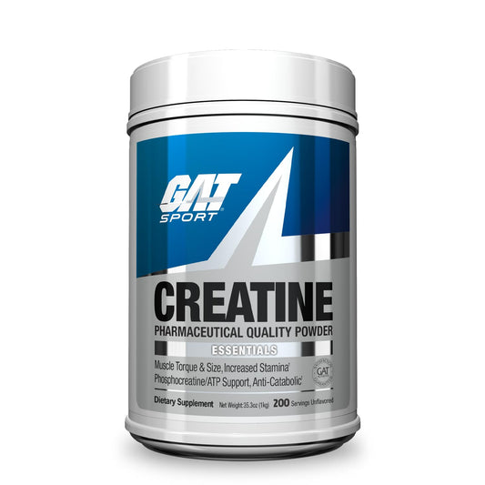 GAT SPORT Creatine micronized powder packaging showing purity and ease of use