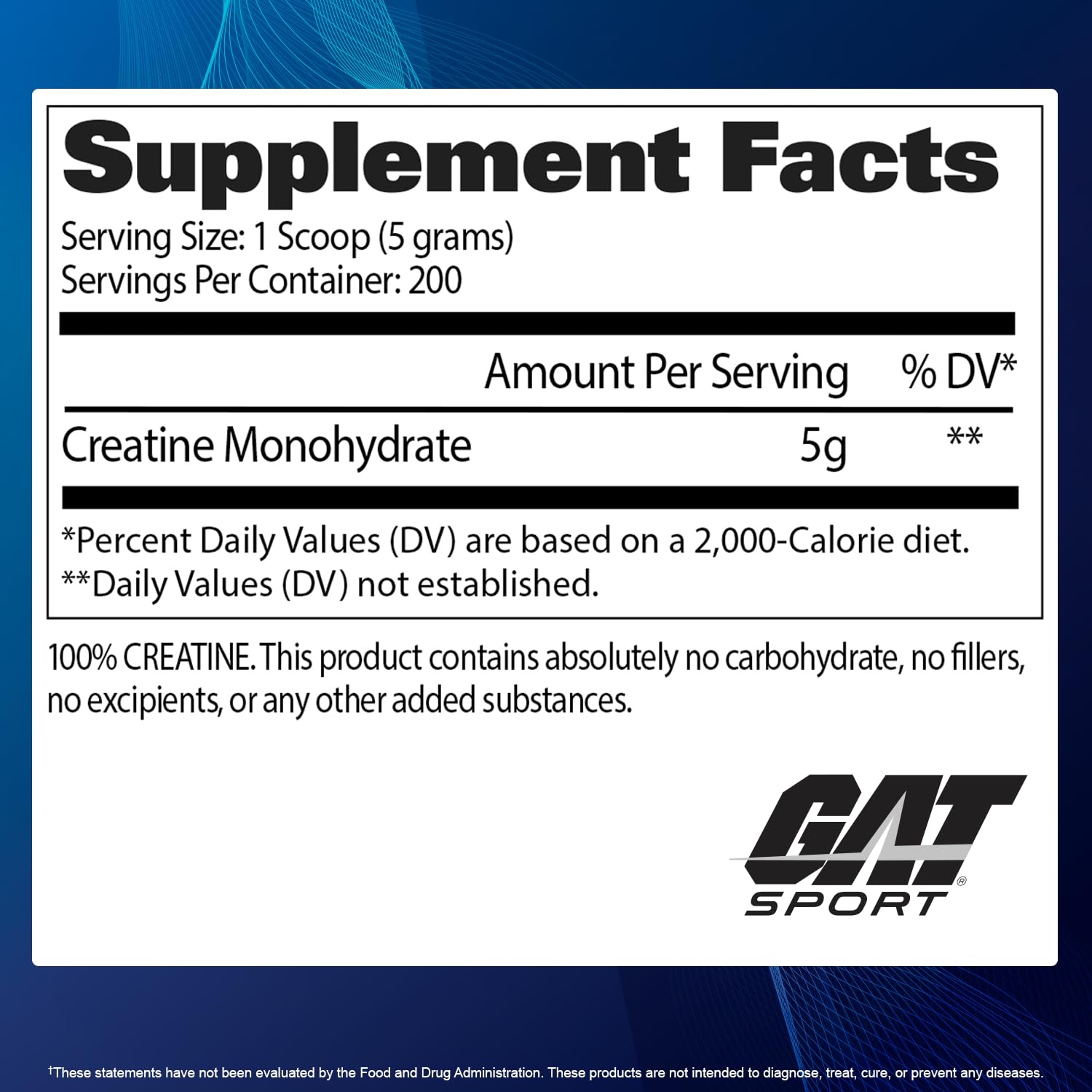 GAT SPORT Creatine micronized powder with scoop for fast mixing and consumption