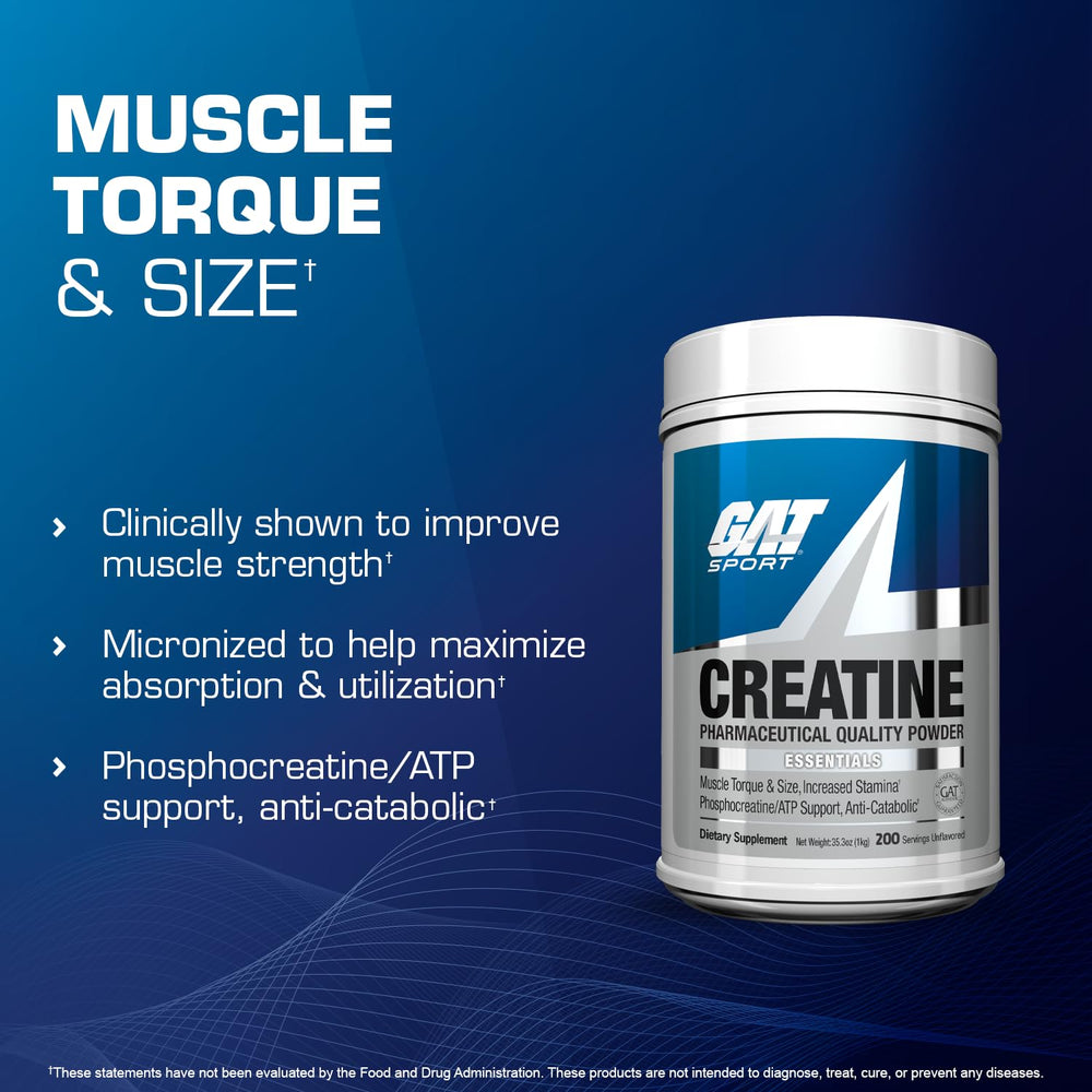 GAT SPORT Creatine powder blended into a smoothie for steady energy