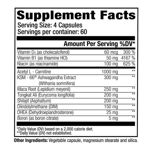 Deep Wood Libido capsules close-up showing a trusted stimulant-free formula for daily vitality.