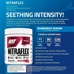 GAT SPORT Nitraflex powder texture highlights fine, fast-dissolving mix