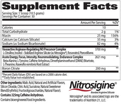 Nitraflex powder scoop beside tub highlights a single serving.