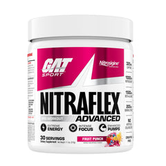GAT SPORT Nitraflex tub front view offering an intense pre-workout energy boost.