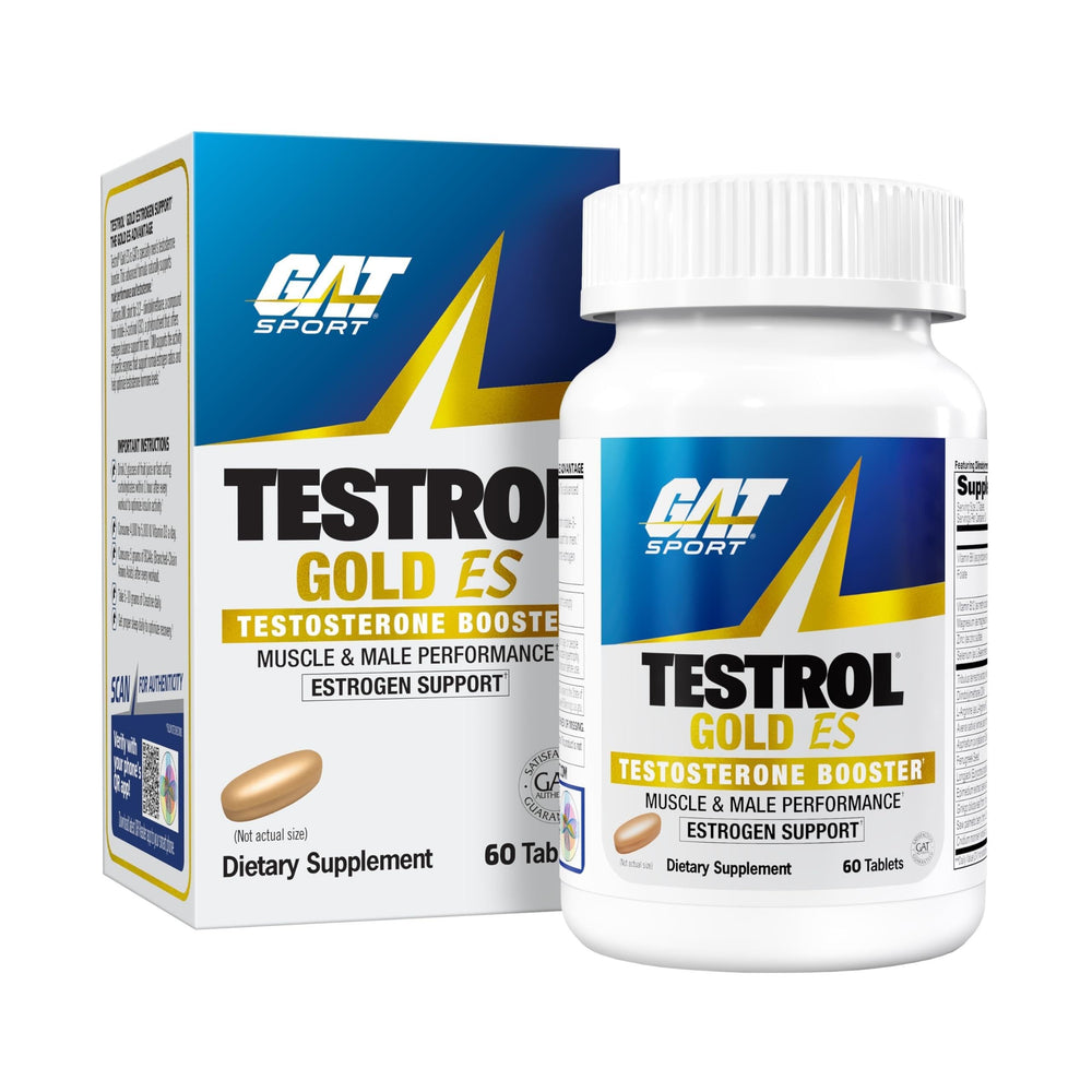 GAT SPORT Testrol Gold ES bottle front view highlighting energy potential