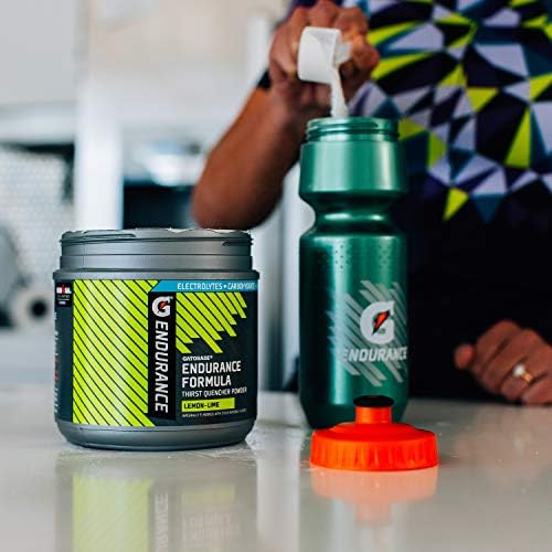 Lemon-lime Gatorade Endurance drink in a glass after training
