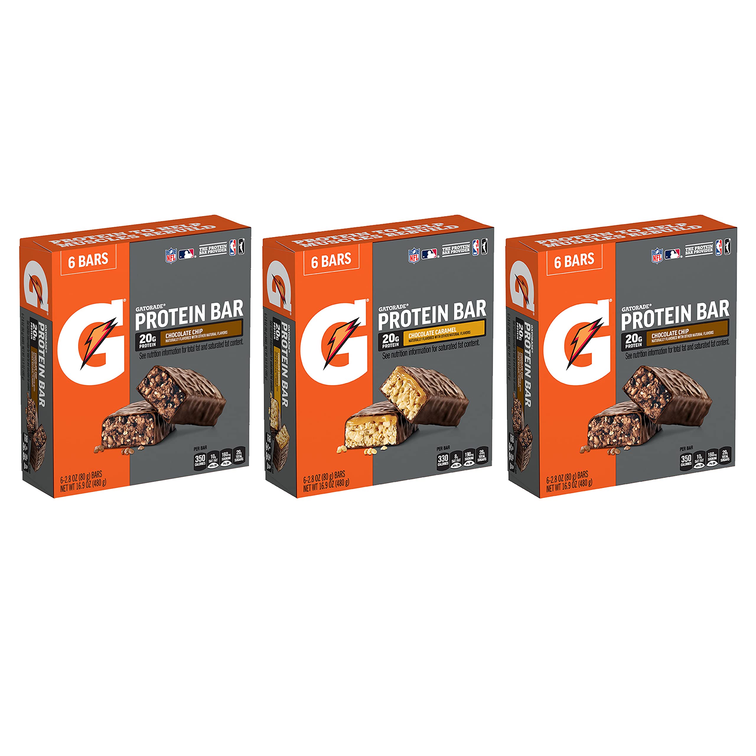 Gatorade Whey Bars variety pack shown for convenient post-workout fueling.