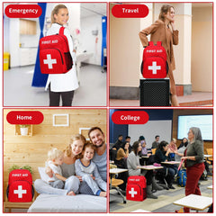 Gatycallaty red backpack with visible cross design for quick find.