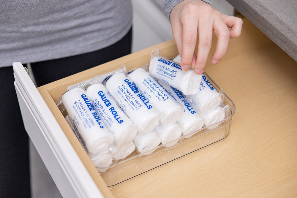 Gauze Care wound-dressing support is versatile for care tasks.