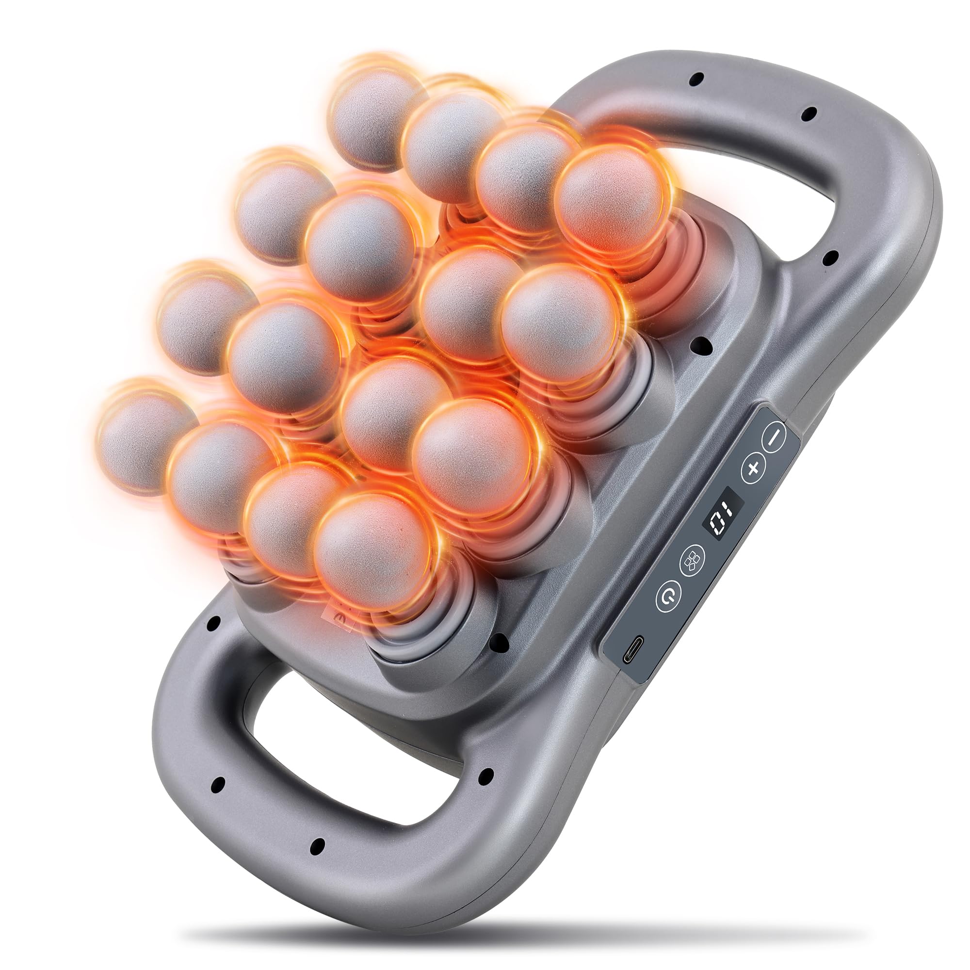 GAXEZO 16-head massage gun front view for deep tissue relief at home