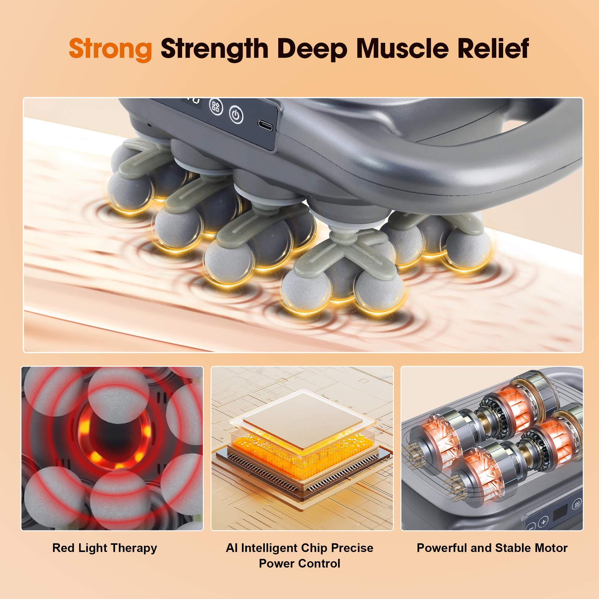 GAXEZO massage gun attachment pack pictured for versatile muscle targeting and recovery.