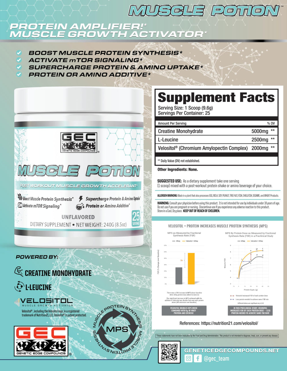 Genetic Edge Compounds GEC Muscle Potion L-Leucine supports faster post-workout recovery