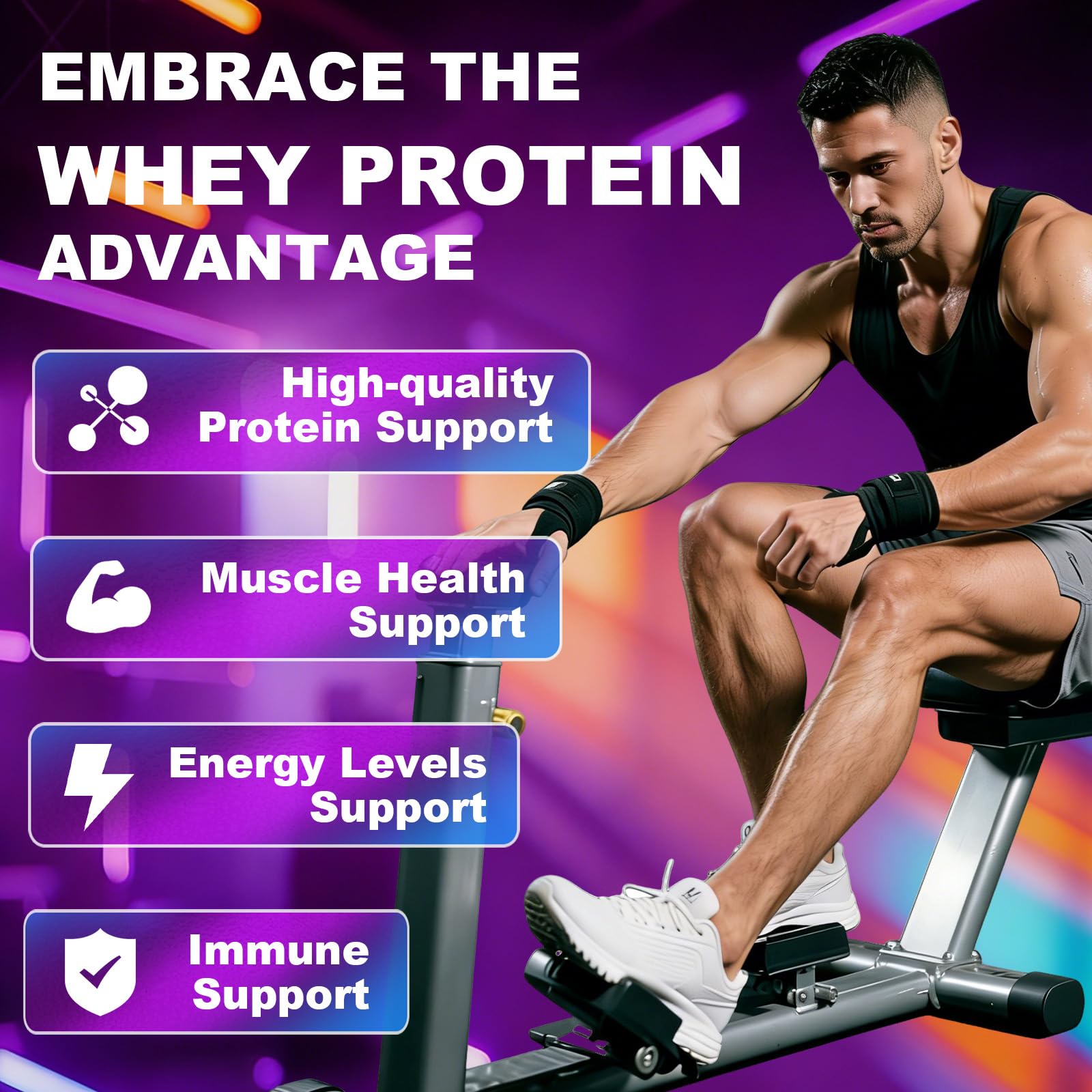 Geeoasis Whey Protein Gummies ingredients panel showing vitamin D and minerals.