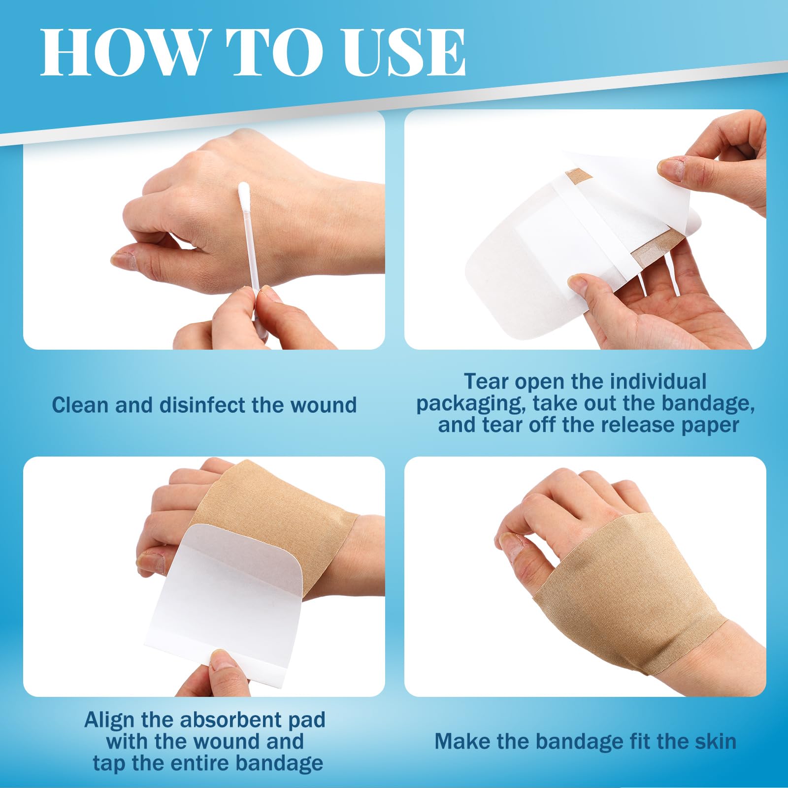 Geiserailie extra-large bandage covering large wounds on leg or arm.