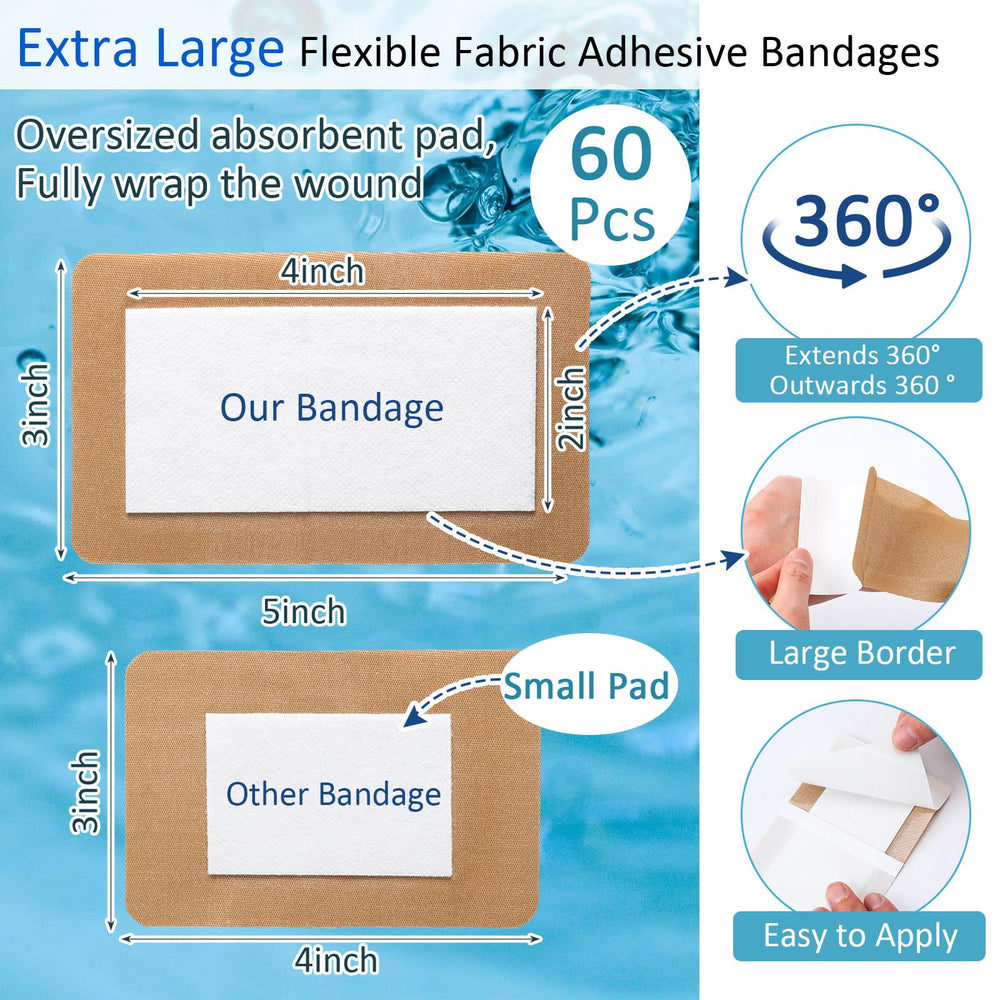 Geiserailie fabric bandage close-up showing non-stick pad for painless removal