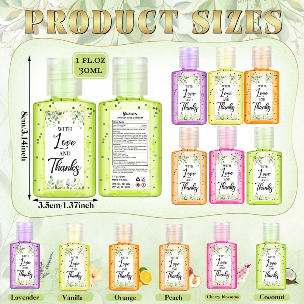 Gejoy vanilla scented 1oz sanitizer, handy party favor option