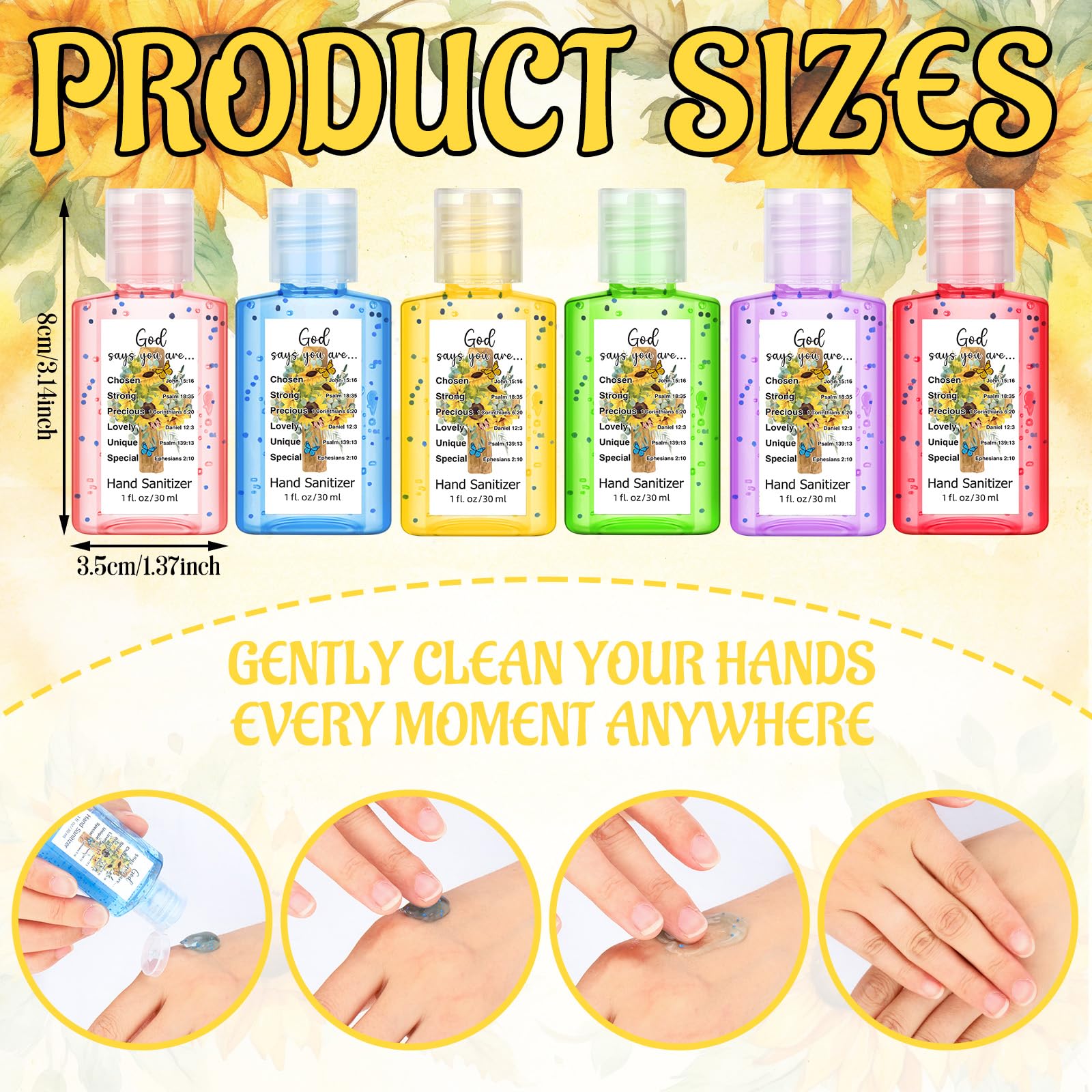 Gejoy Bible verse sanitizer travel size, perfect for stocking stuffers.