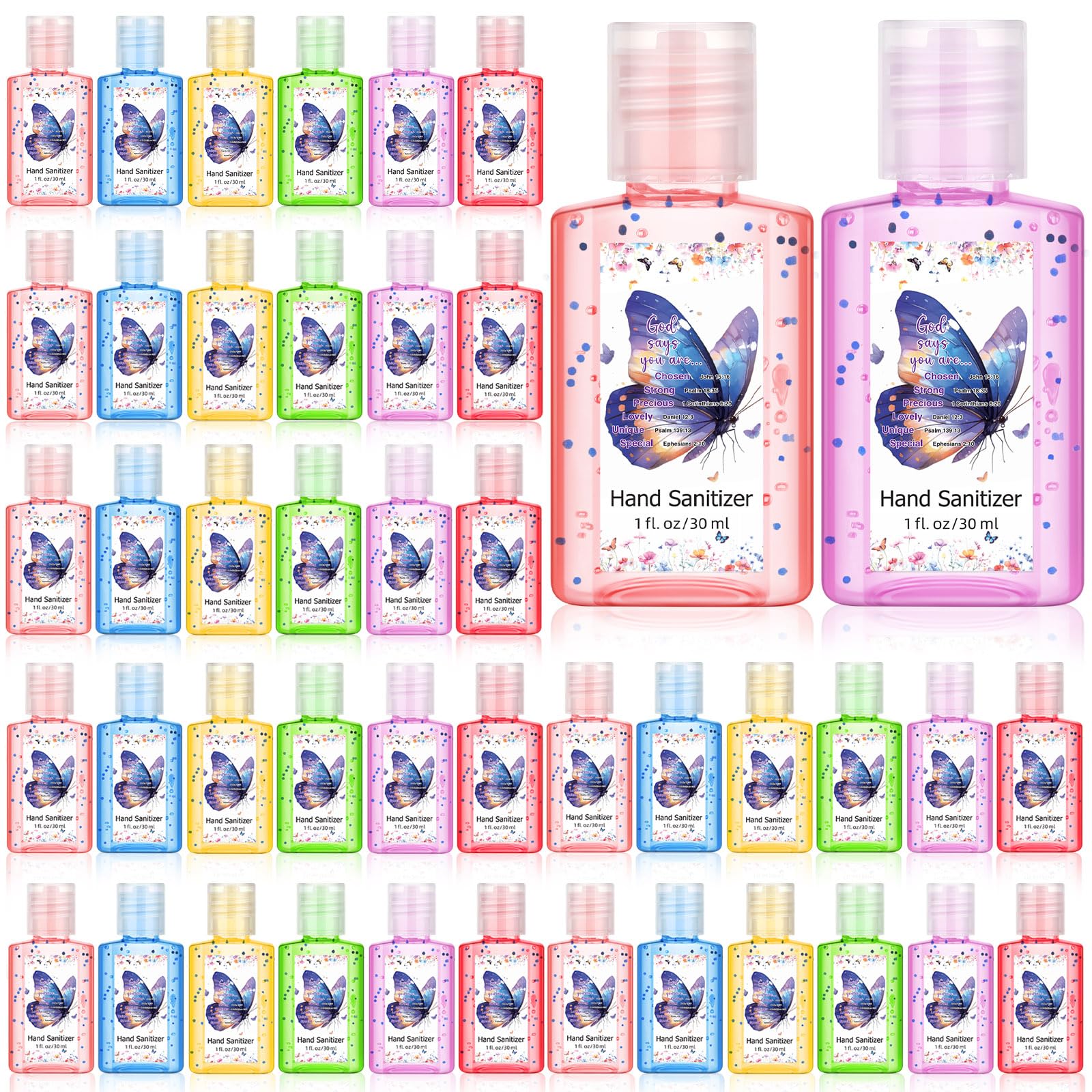 Gejoy butterfly-pattern hand sanitizer with Bible verse for church gifts