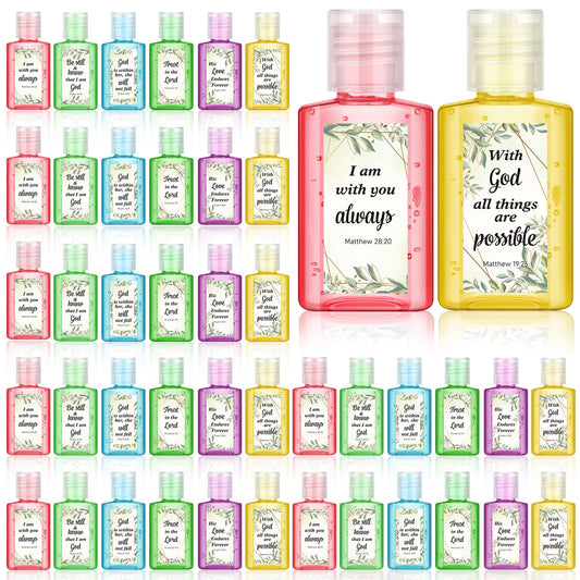 Gejoy eucalyptus leaf Christian hand sanitizer bulk 48-pack for church events and gifts