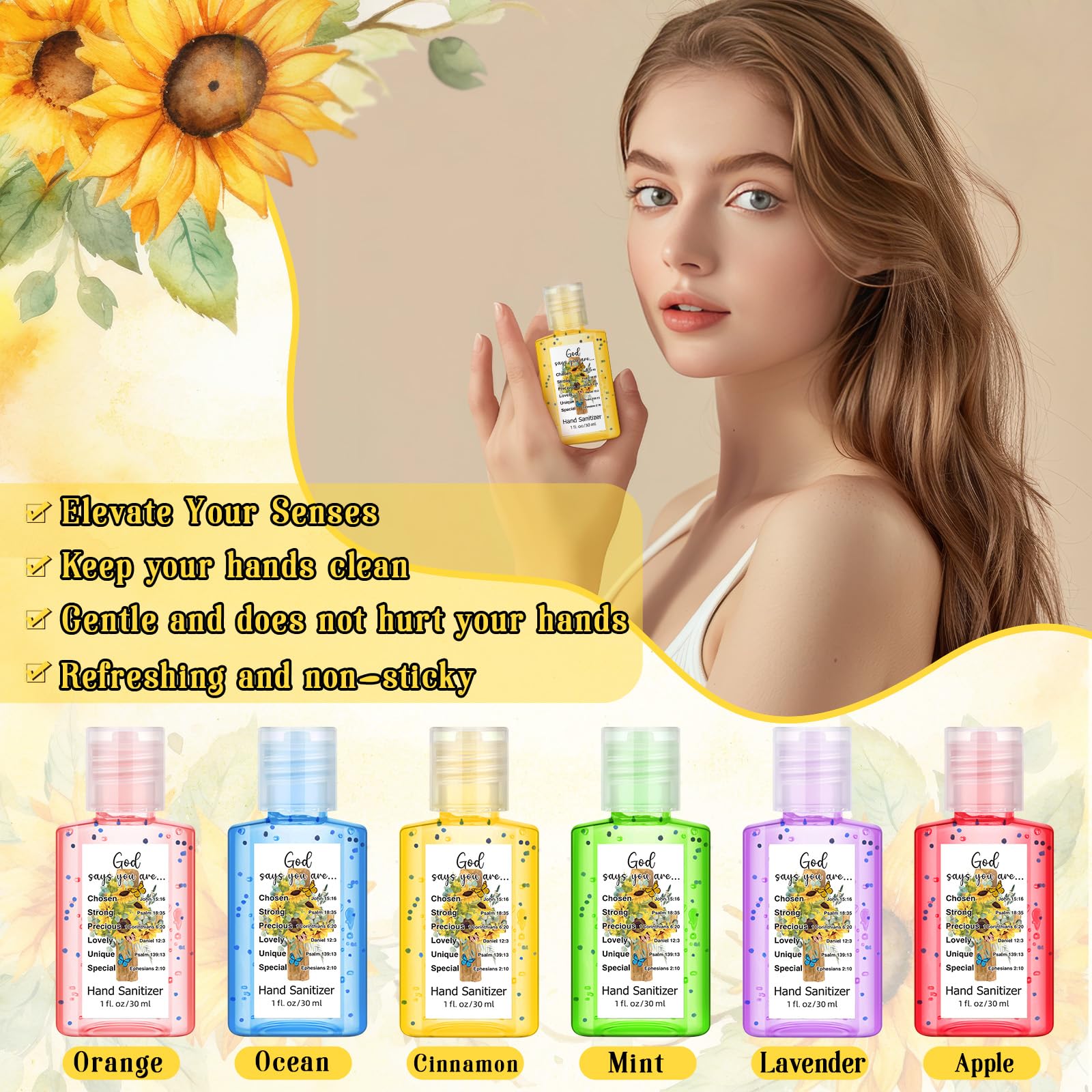 Gejoy six-scent set: lavender, mint, apple, ocean, orange, cinnamon.