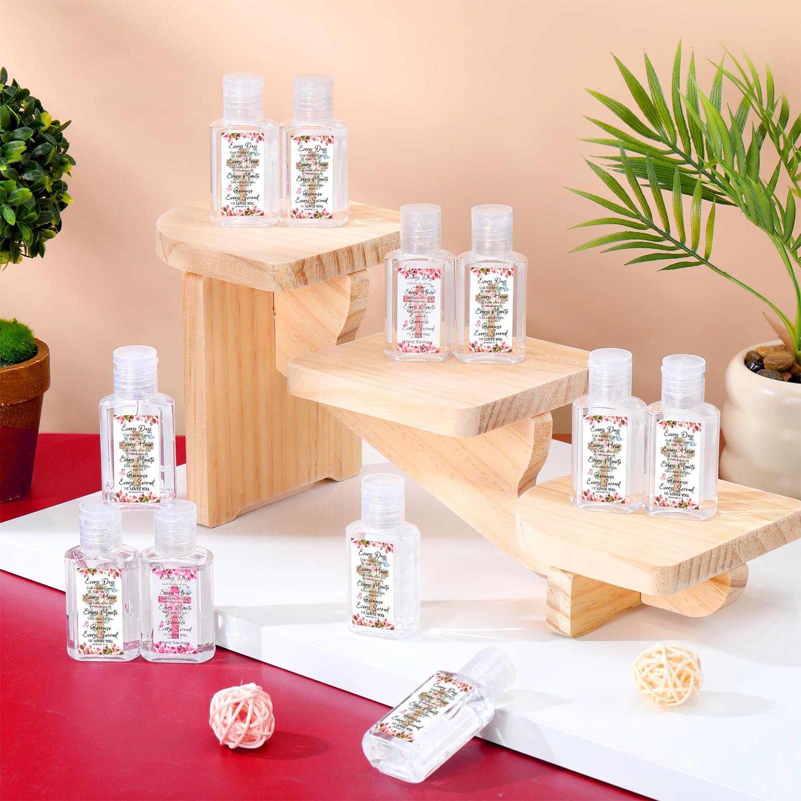 Gejoy mini sanitizer with verse design, ideal for weddings and parties.