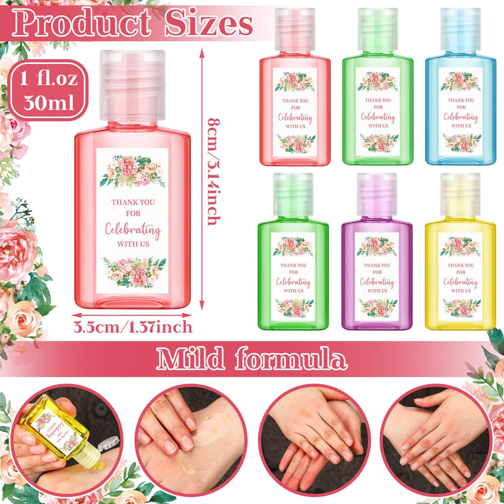 Gejoy pink flower design bottle label adds elegant party décor.
