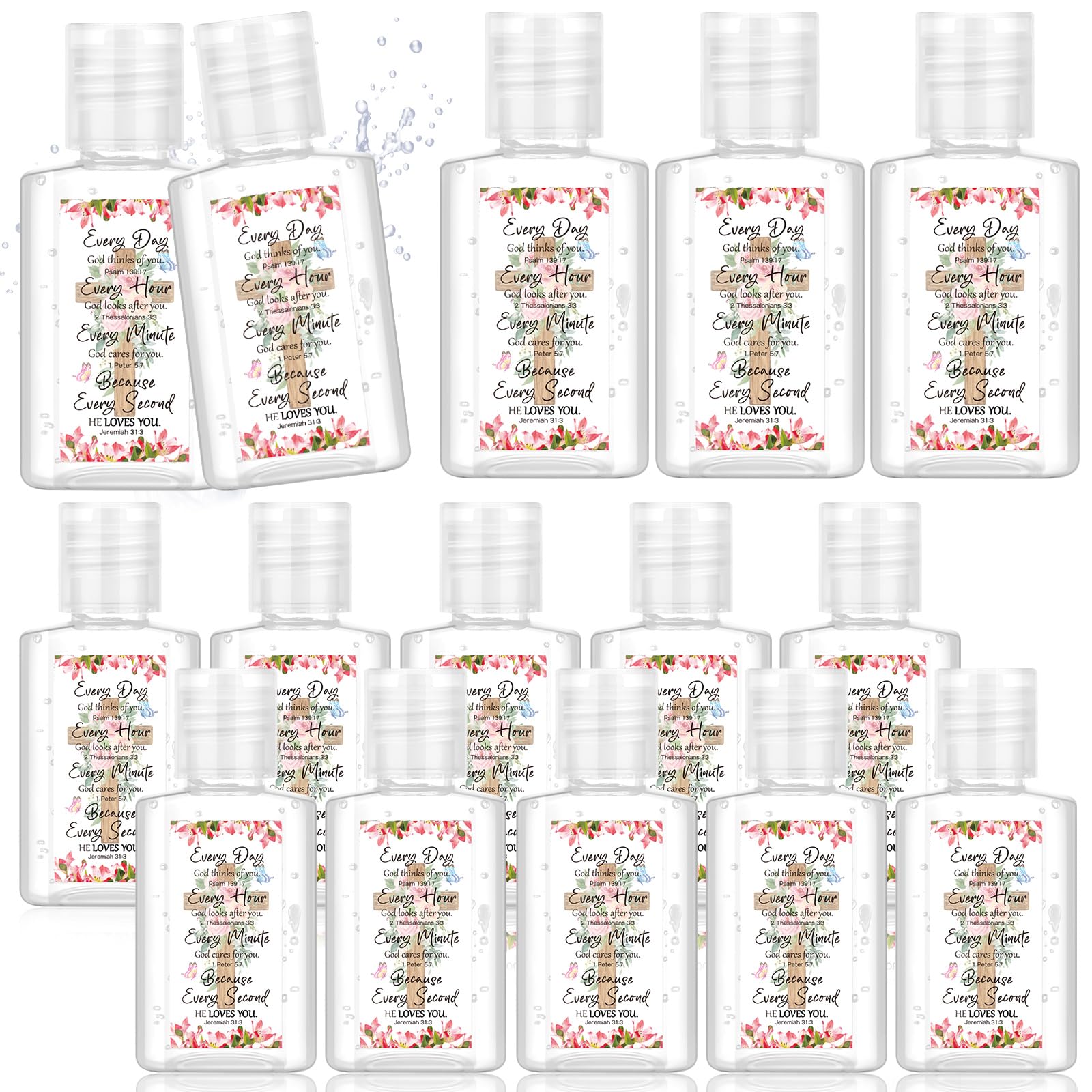 Gejoy 1 oz religious hand sanitizer, easy to share at gatherings.