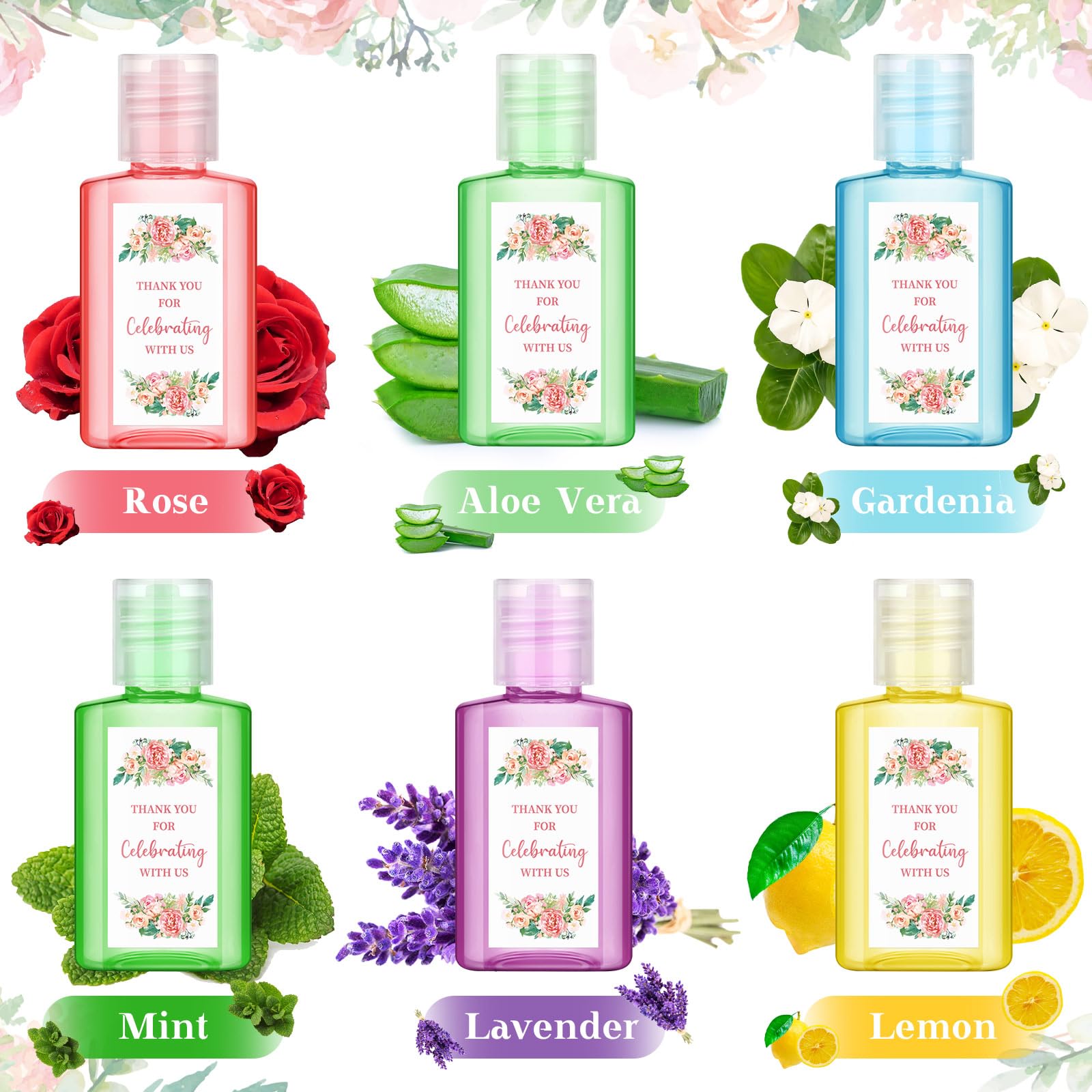 Gejoy 'thank you for celebrating with us' label enhances keepsake gifts.