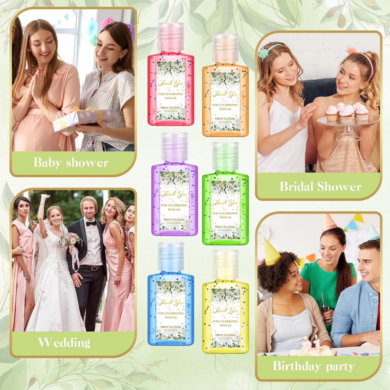 Gejoy bulk display of 48 sanitizers for easy event gifting.