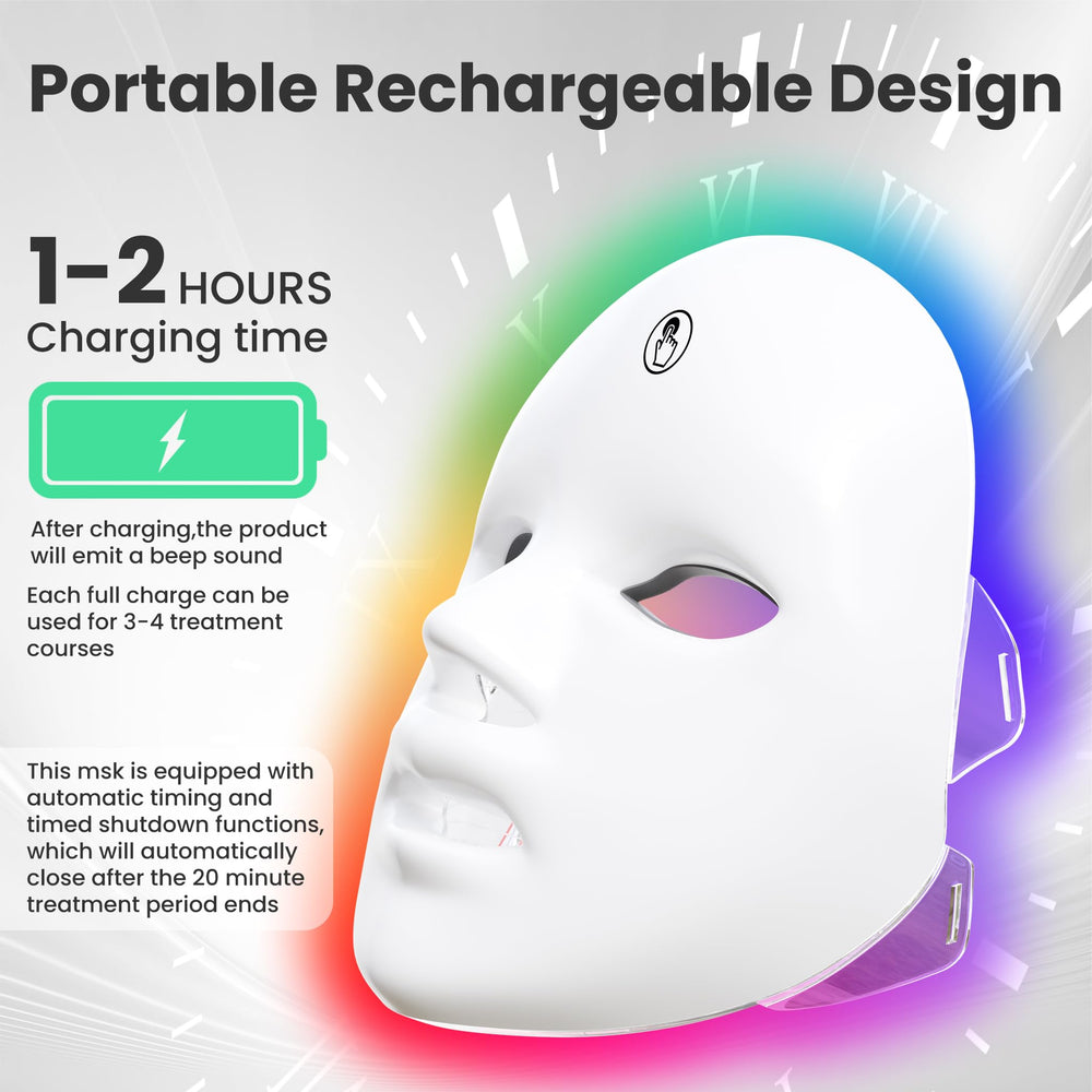 gelpal 7-1 colors red light mask cordless design enables on-the-go sessions